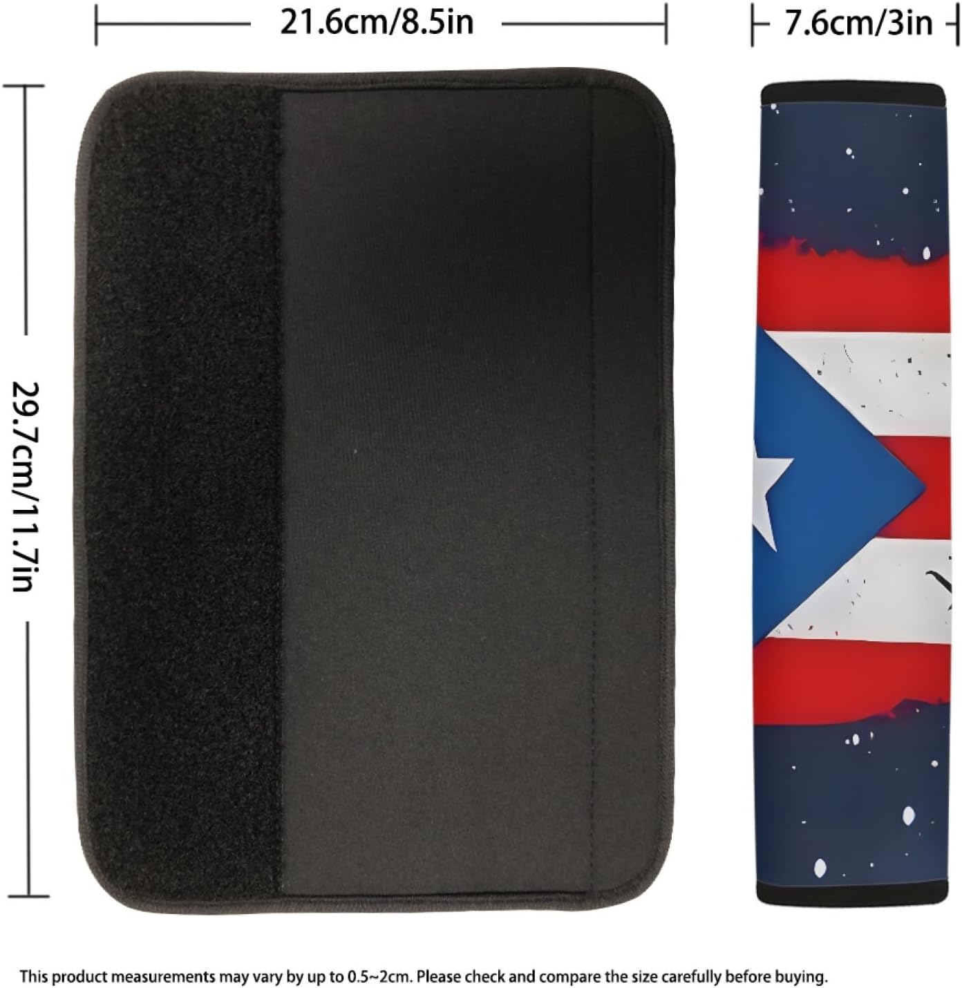 2-Pack Puerto Rico Flag Car Seat Belt Pads – Premium Soft Fabric, Comfortable and Supportive – Ideal for Cars, Trucks, SUVs – Show Your Puerto Rican Pride with Comfort