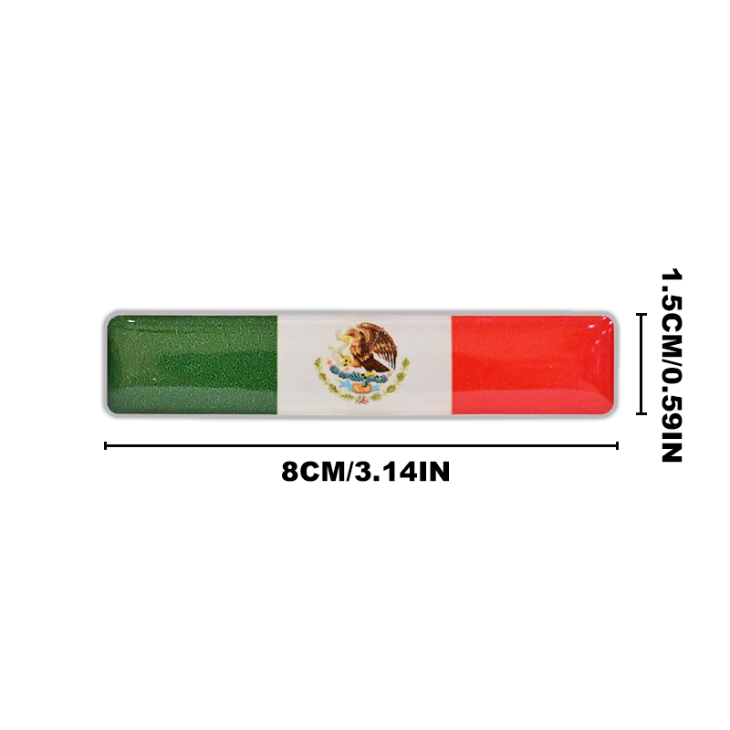 Xalvoria 4-Pack Mexico Flag 3D Epoxy Car Stickers, Light-Reflective Dome Finish, Durable Decals for Cars, Motorcycles, Helmets & Laptops