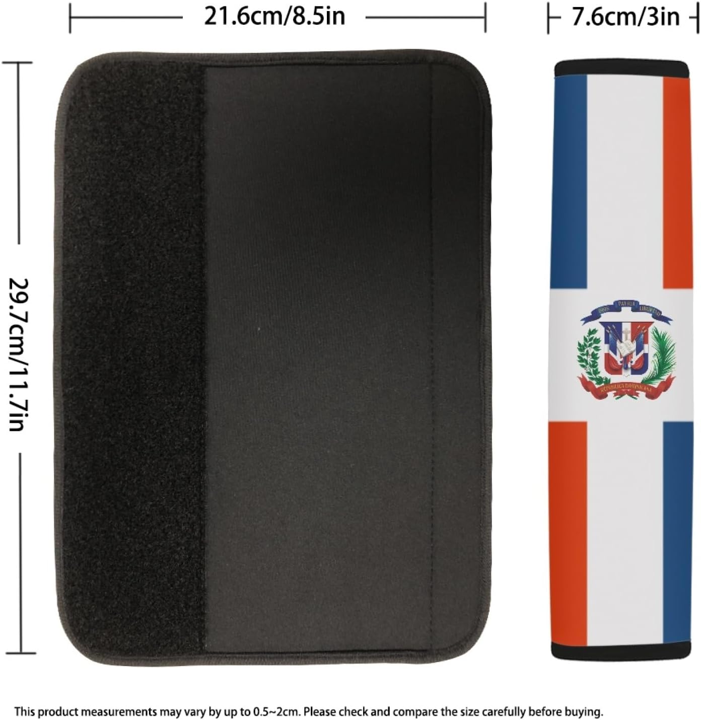 2-Pack Dominican Republic Flag Car Seat Belt Pads – Premium Soft Fabric, Comfortable and Supportive – Ideal for Cars, Trucks, SUVs – Show Your Dominican Pride