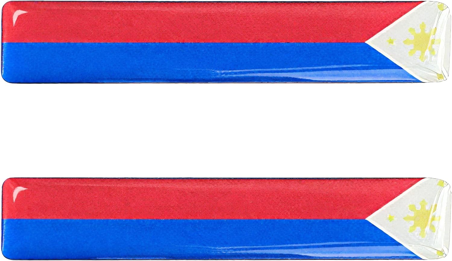 Philippines Flag 3D Epoxy Car Stickers, Reflective, 4-Pack for Cars, Motorcycles, Helmets, Laptops, & More – Premium Quality Vehicle Accessory, Durable Filipino Pride Accessories
