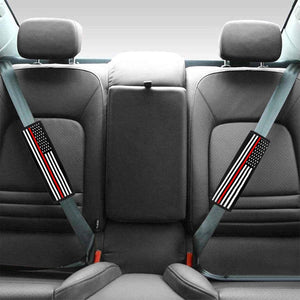 Xalvoria red line American flag seat belt covers installed on rear car seats