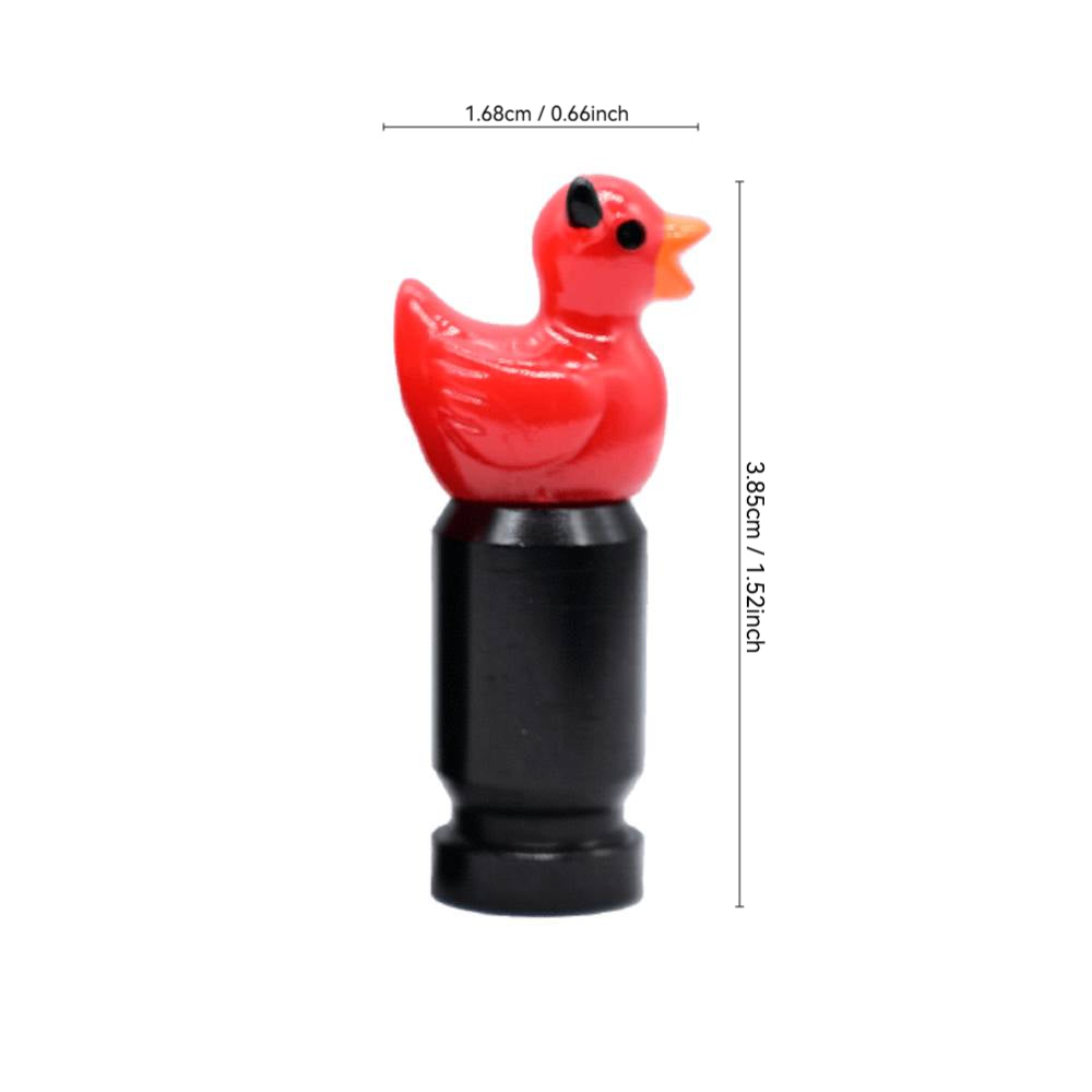 Devil duck valve stem cap size reference showing 3.85 cm height and 1.68 cm width – Xalvoria