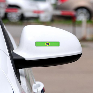 Xalvoria Brazil Flag 3D Epoxy Sticker on Car Side Mirror