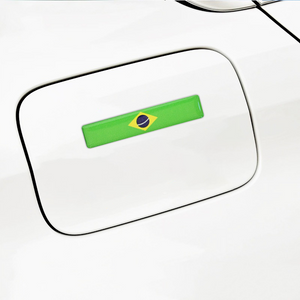 Xalvoria Brazil Flag 3D Epoxy Sticker Applied on Fuel Cap Cover