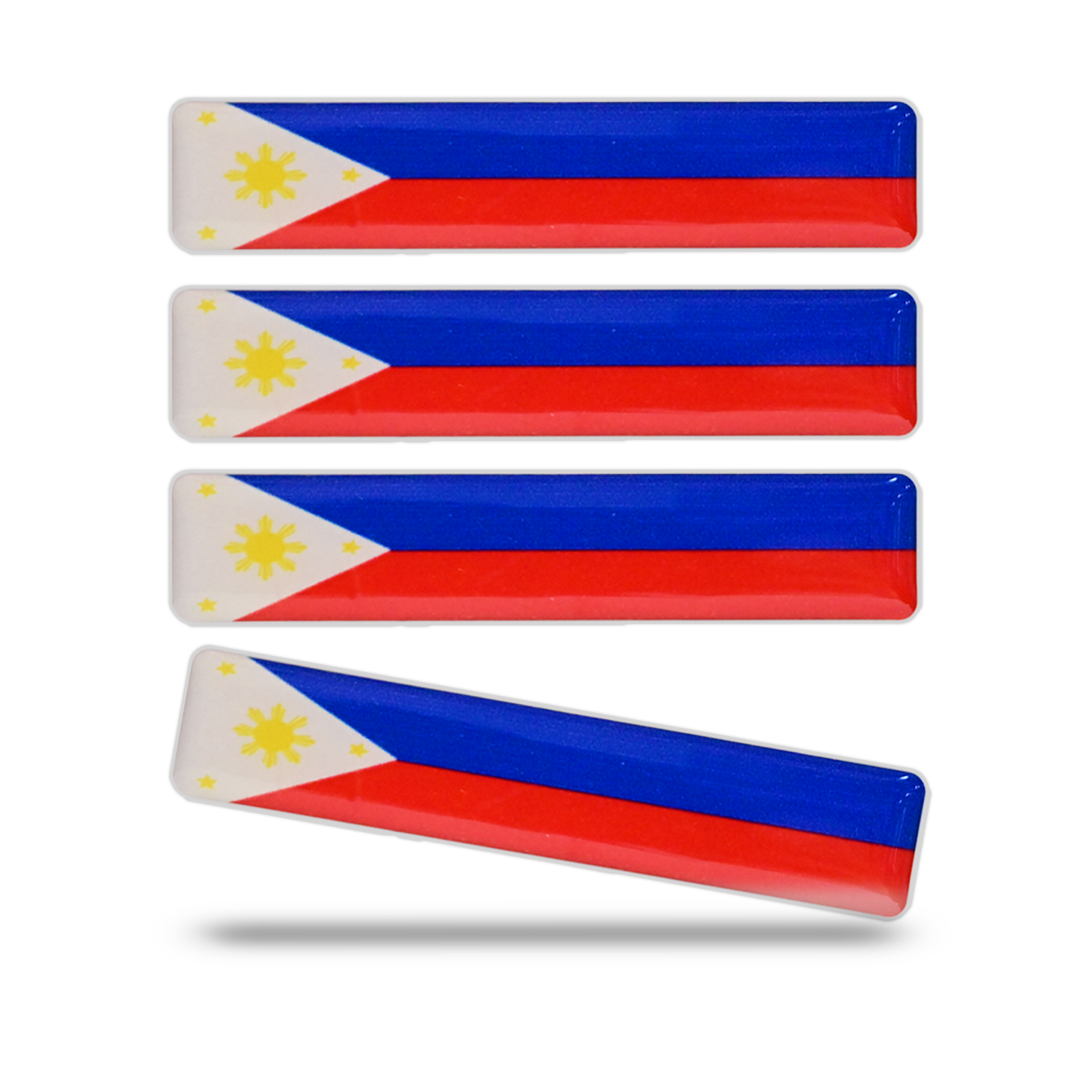 Xalvoria Philippines flag 3D epoxy rectangular car sticker, four-pack front display