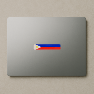 Philippines flag rectangle sticker on laptop cover