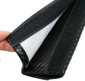 Xalvoria PR seatbelt cover with open Velcro design showing soft white inner liner