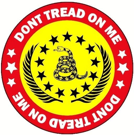 2-Pack Gadsden Flag Rattler Decals, Vintage American Flag Design, Versatile Stickers for Cars, Motorcycles, and More, Durable and Weatherproof, 5.91 x 5.91 Inches
