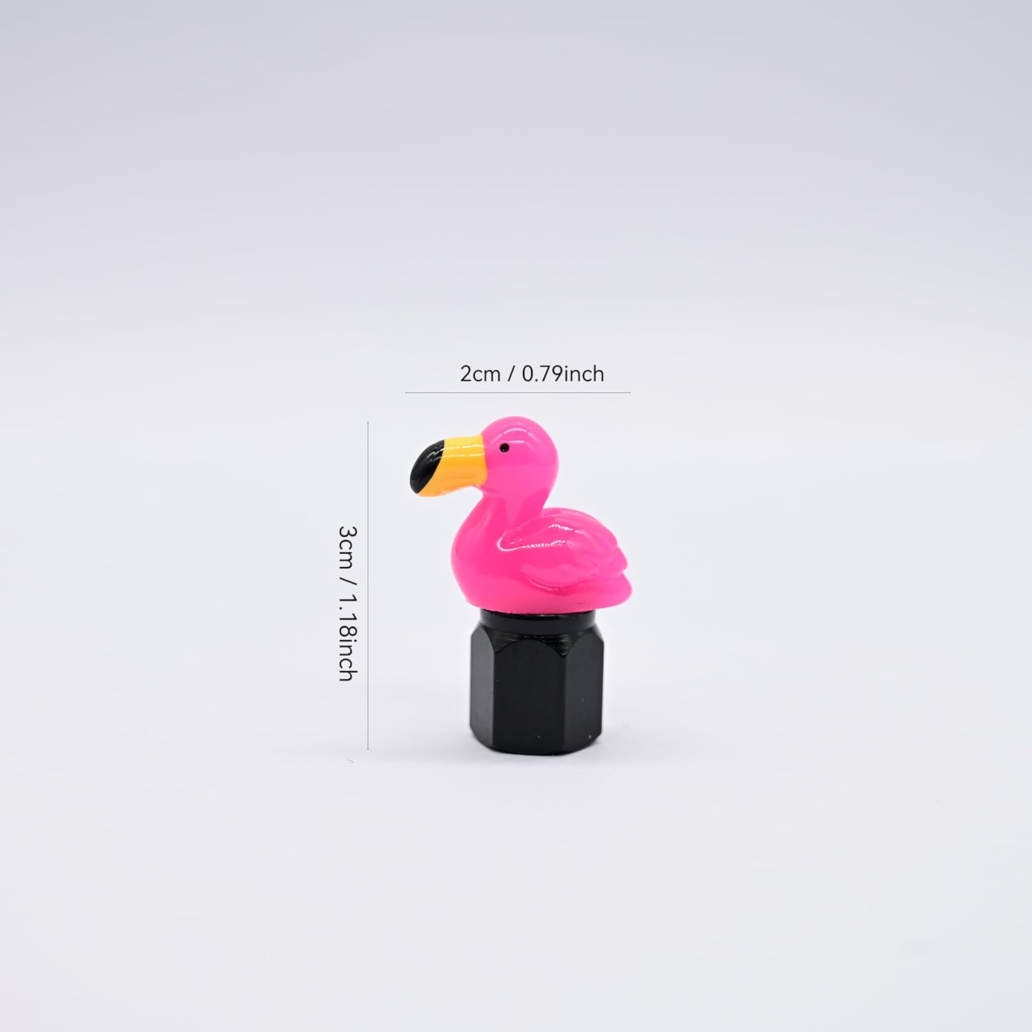 4-Pack Handmade Flamingo Tire Valve Stem Caps for Schrader Valves, Pink, Car & Bike Accessory, Cute Auto Decor, Tropical Gift, Unique Wheel Accent