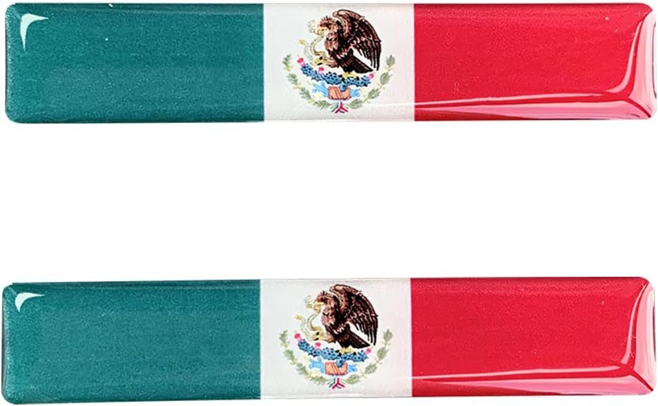Mexico Flag 3D Epoxy Car Stickers, Reflective, 4-Pack for Cars, Motorcycles, Helmets, Laptops, & More – Premium Quality Vehicle Accessory, Durable Mexican Pride Accessories