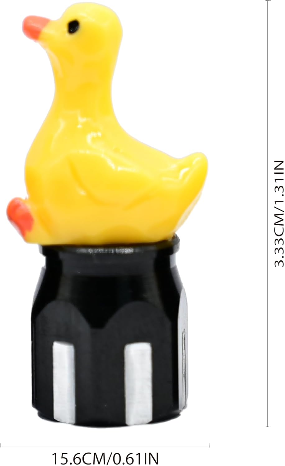 4-Pack Handmade Yellow Goose Valve Stem Caps for Schrader Valves, Bright & Fun Car and Bike Accessory, Cute Tire Decoration, Unique Wheel Accent, for Enthusiasts