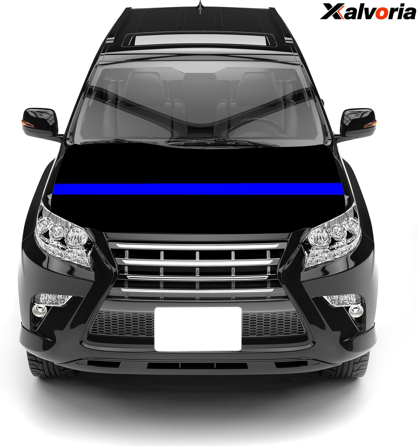 The Blue Line Car Hood Covers – 4' x 5.25' Durable, Fade-Resistant Polyester Fabric, Universal Fit, Patriotic Car Accessories & Exterior Decor for Cars, Trucks & SUVs