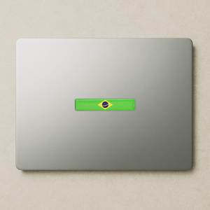 Xalvoria Brazil Flag 3D Epoxy Sticker Applied on Laptop Surface