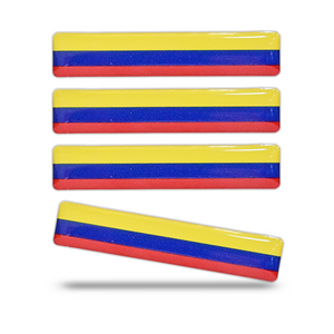 xalvoria 4-Pack Colombia flag strip decals, yellow blue red resin stickers for cars, motorcycles, laptops, and helmets