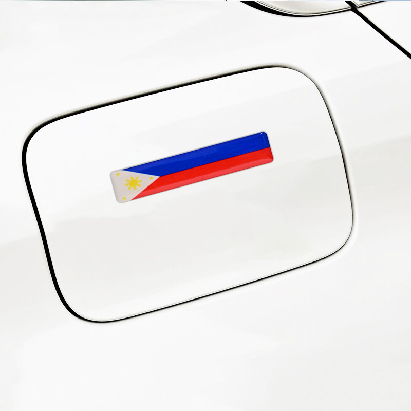 Philippines flag rectangle sticker on car fuel cap
