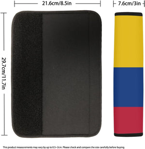 Xalvoria seat belt shoulder pad size chart showing unfolded dimensions 11.7 inches tall by 8.5 inches wide
