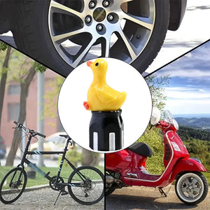 Xalvoria Yellow Goose valve stem cap displayed for cars bicycles and scooters