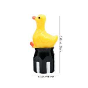Xalvoria Yellow Goose valve stem cap size chart showing 0.61in width and 1.31in height
